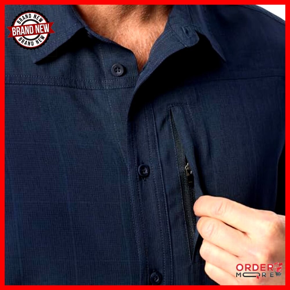 Men's Medium Uv Protection Polyester Button Down … - image 5